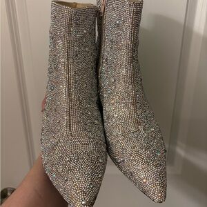 Betsey Johnson Kyla Rhinestone Booties - Size 9.5